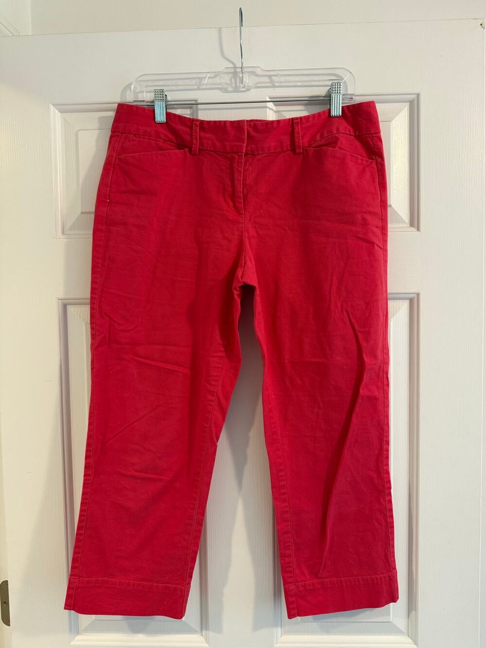 Ann Taylor LOFT Marisa Fit Crop Pants - Dark Pink / Coral - Size 8
